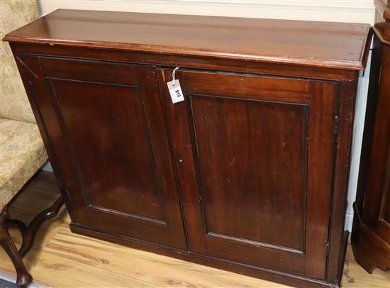 A Victorian mahogany two door cabinet W.115cm